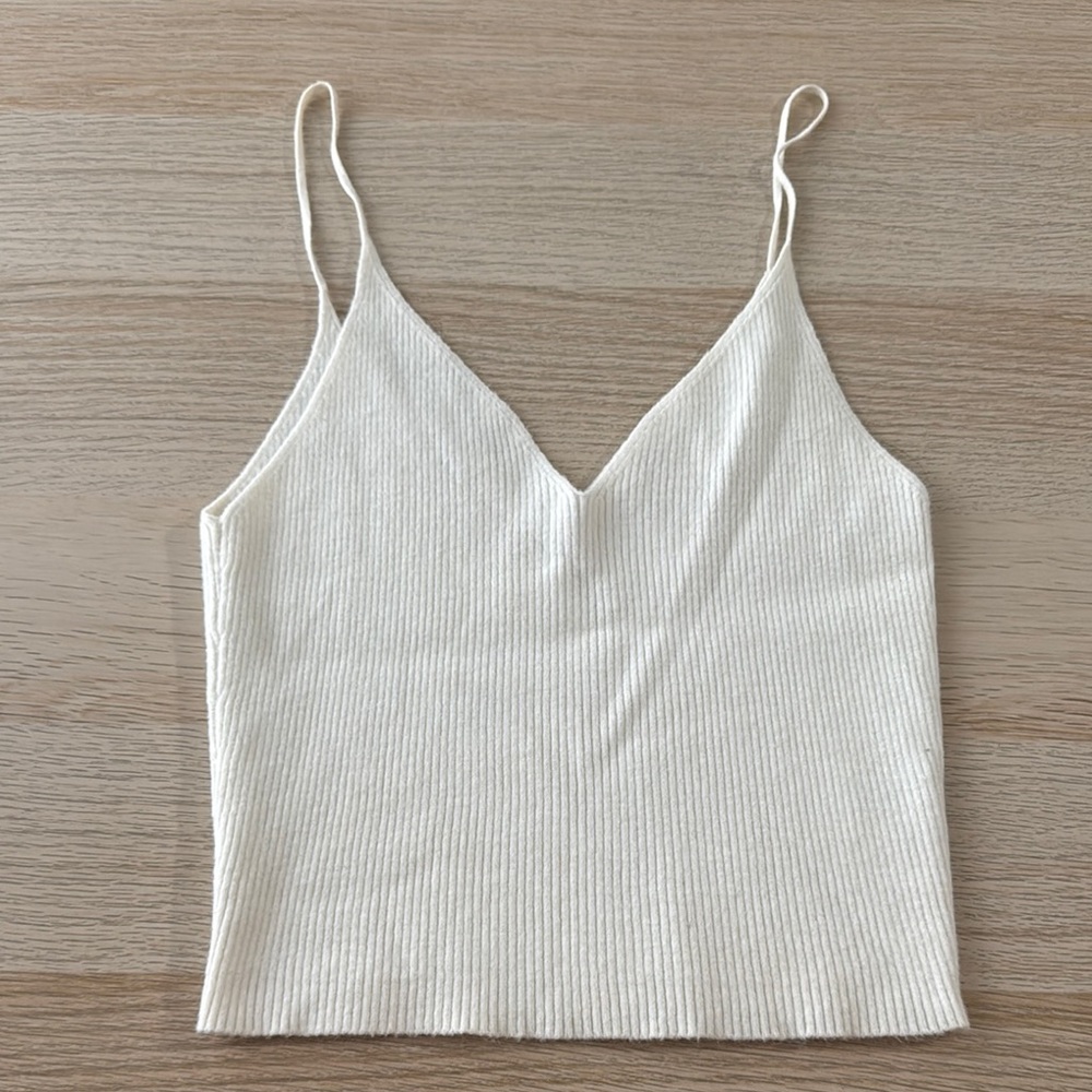 Pacsun La Hearts White Ribbed Knit Cami Top